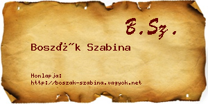 Boszák Szabina névjegykártya